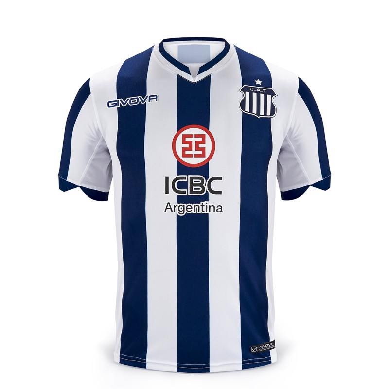 2022 talleres de cordoba home jersey white with blue bars