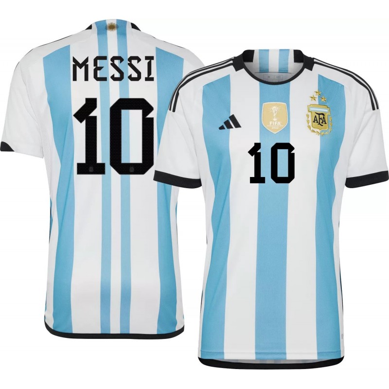 2022/23 Argentina Home Jersey Messi WC 3 stars